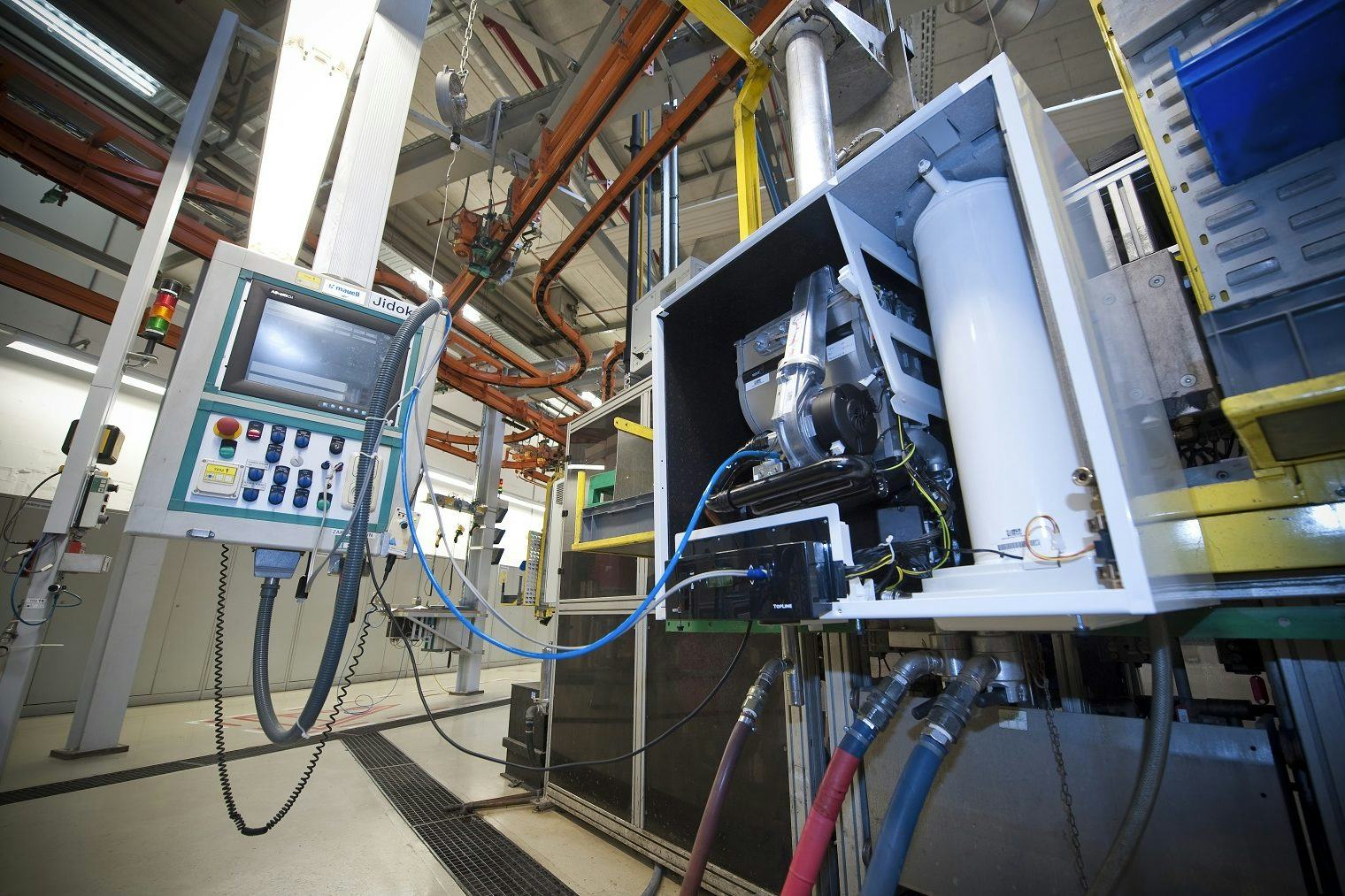 Nefit Topline cv-ketel kwaliteitstest na productie (Bron: archief Nefit)