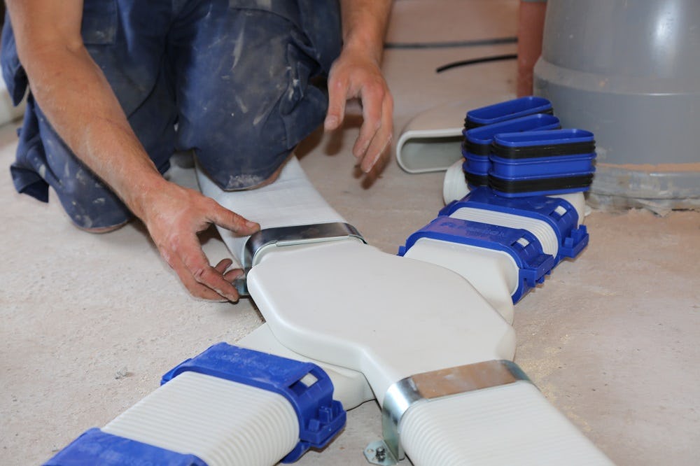 Bij de installatie van het C+ ventilatiesysteem werd steevast gebruik gemaakt van de Easyflex leidingen.