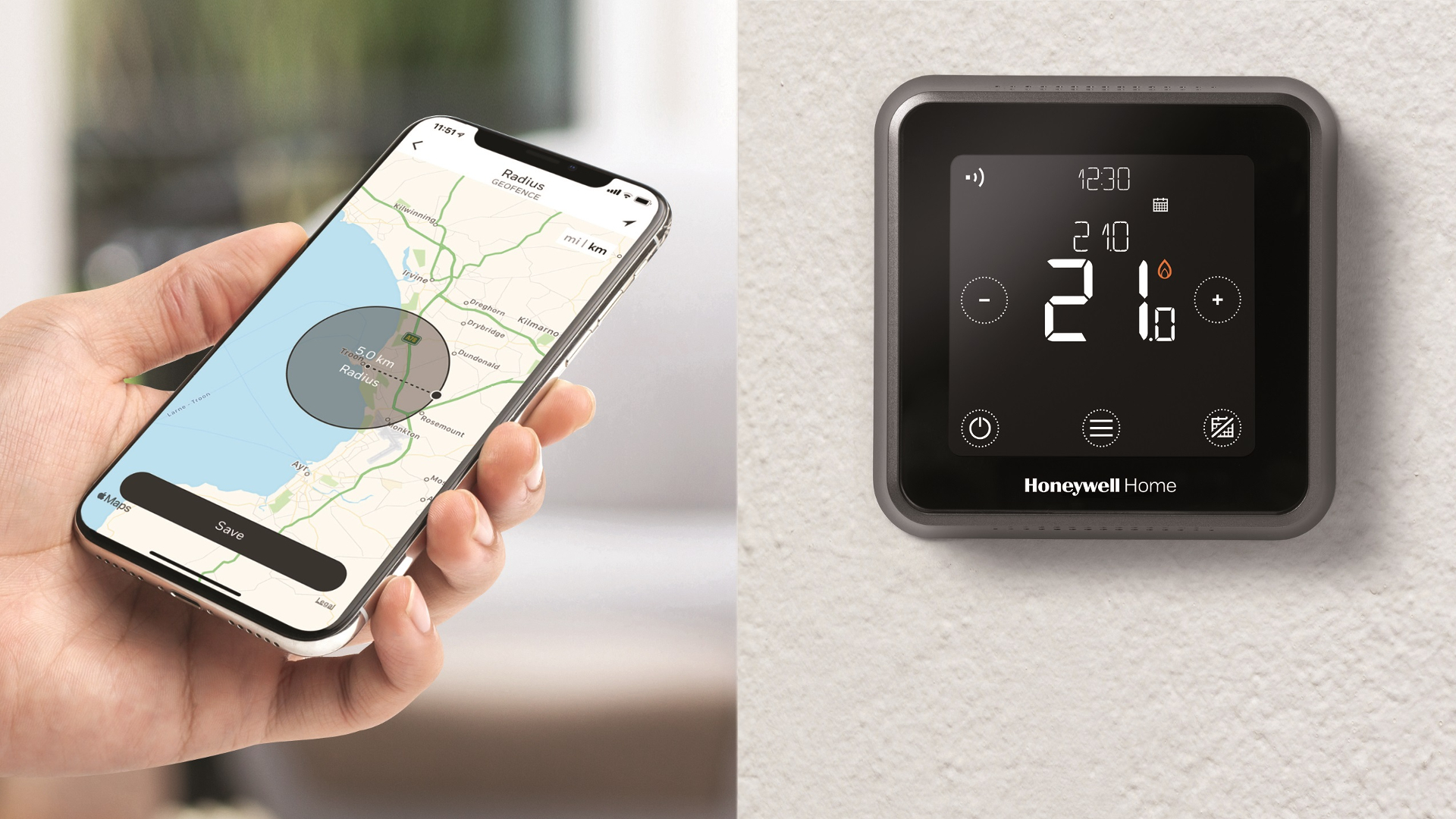 Het zelflerende algoritme van de T6 van Resideo leert het aanwarm- en afkoelgedrag van een woning. (Foto: Resideo) 