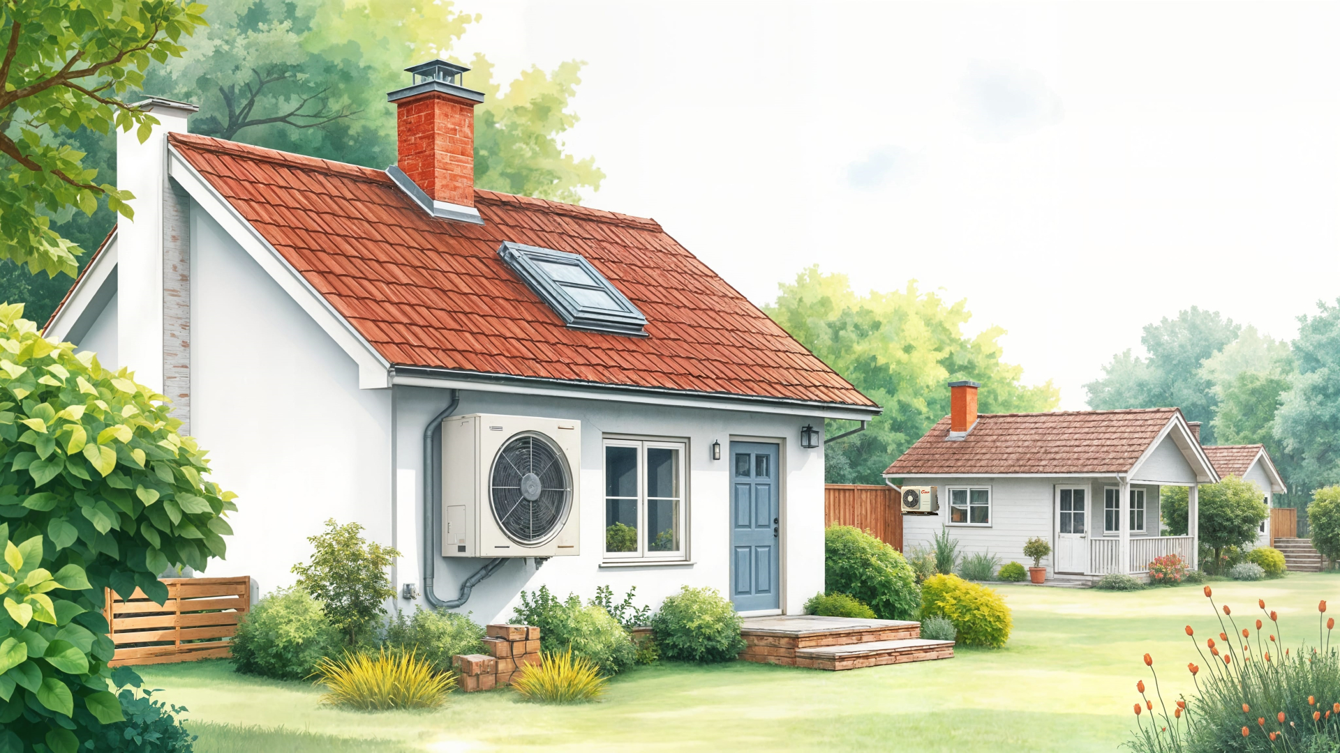 ISDE-subsidie voor warmtepomp in bijgebouw: particulier of toch zakelijk? Afbeelding gemaakt met NightCafé AI