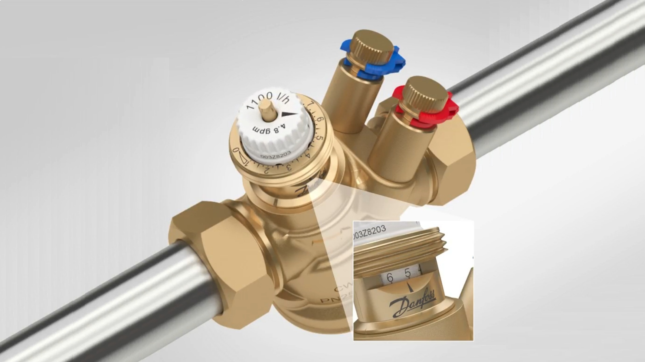 Instellen volumestroom - beeld: Danfoss