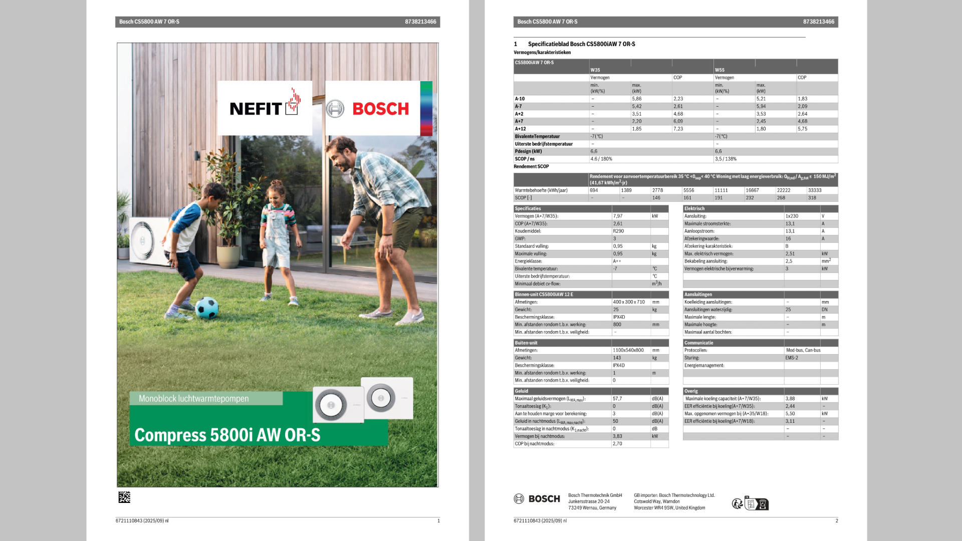 Ter illustratie: de voor- en achterzijde van een Nefit Bosch monoblock warmtepomp - beeld met dank aan Nefit Bosch