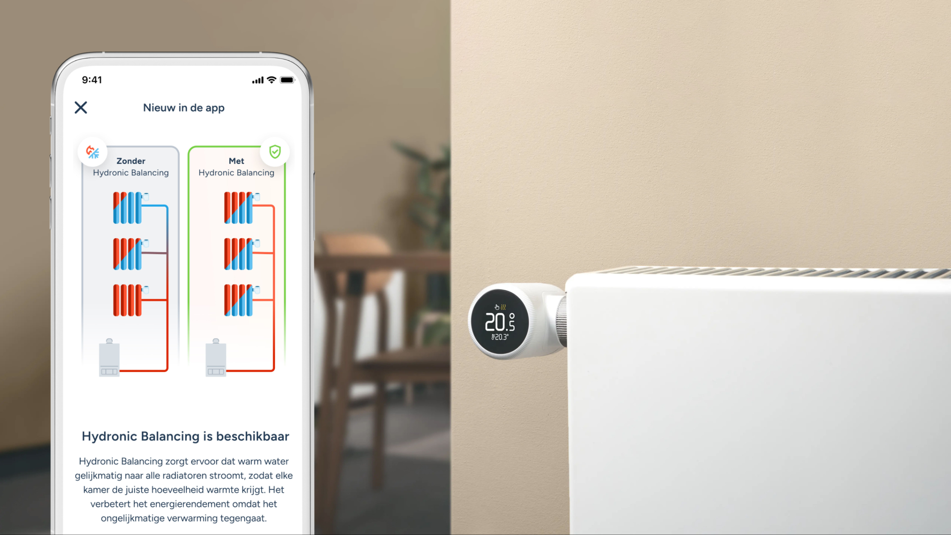 Waterzijdig balanceren met de tado° app en tado° X Slimme Radiatorknop - beeld: tado°