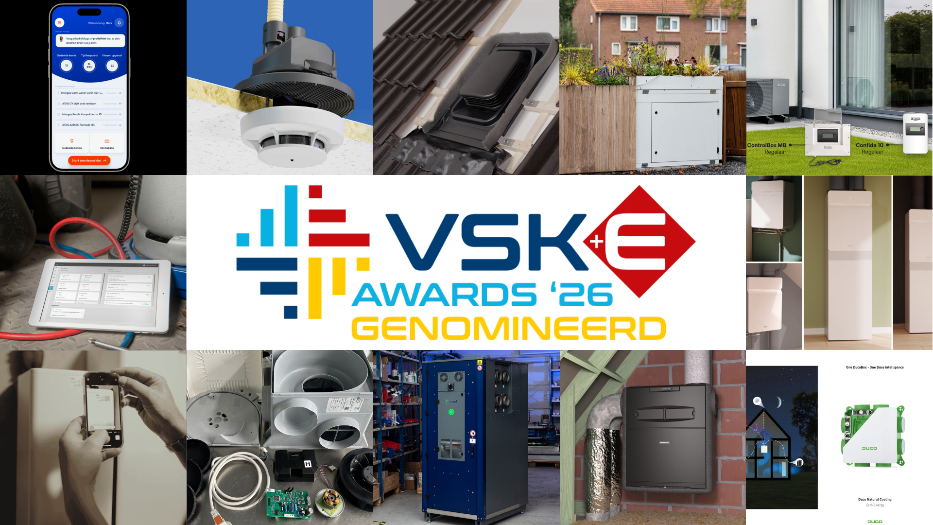 De 12 genomineerden voor de VSK+E Awards 2026