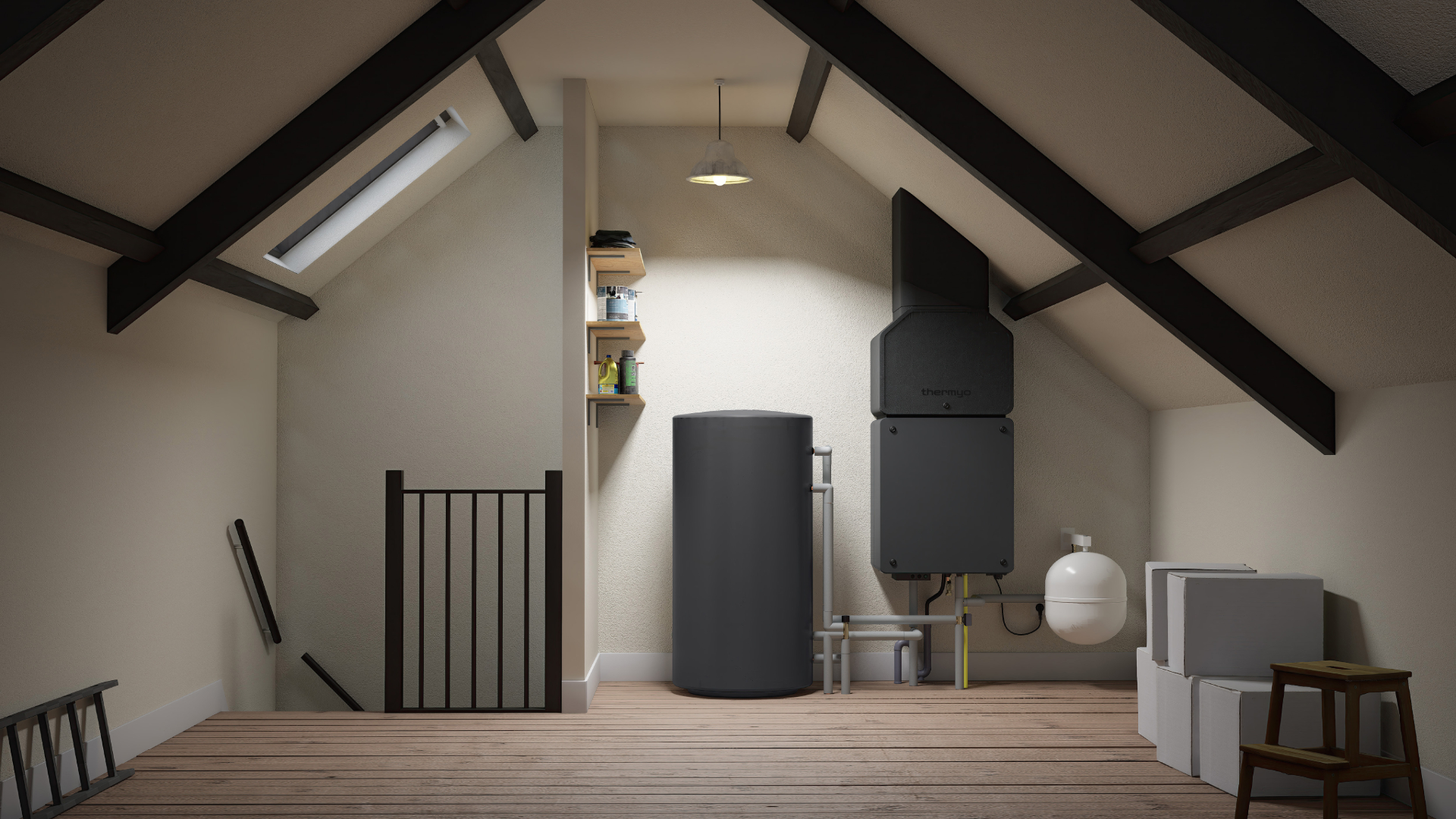 Thermyo gasadsorptiewarmtepomp, beeld: Cooll