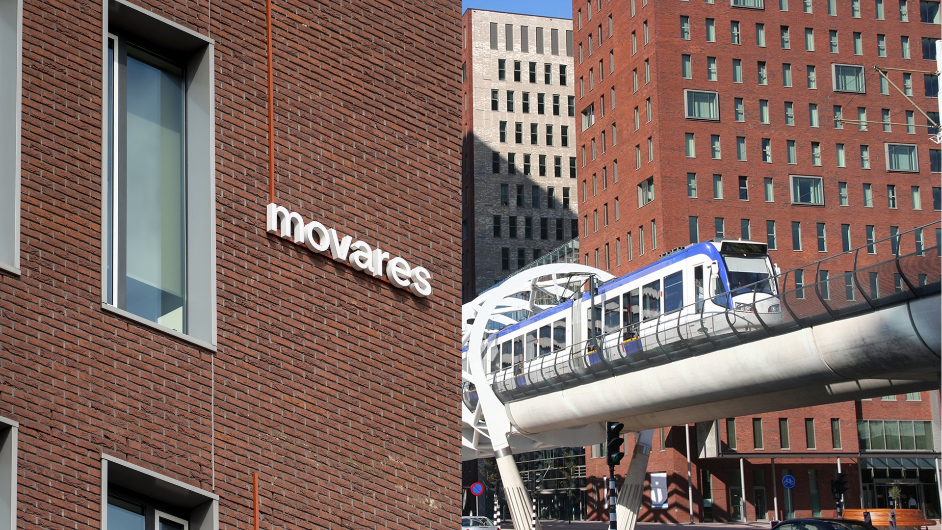 Links Movares, rechts de nieuwe locatie van Nieman Groep in WTC Den Haag.